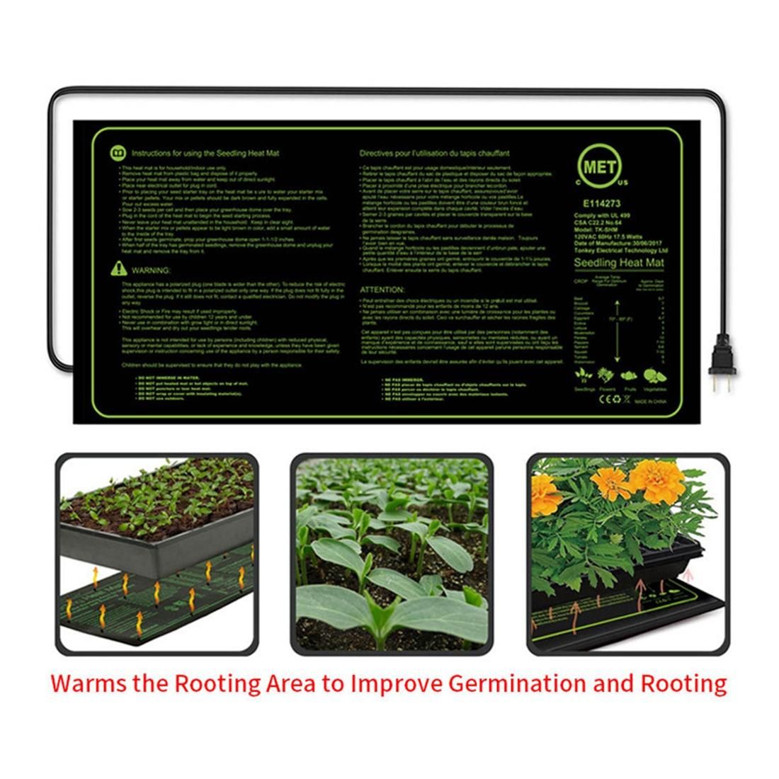 Seedling Heating Mat Waterproof Plant Germination Propagation Starter Garden Supplies EU Plug 20X10 Inch