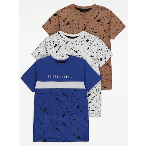 Splatter Print T-shirts -3 Pieces