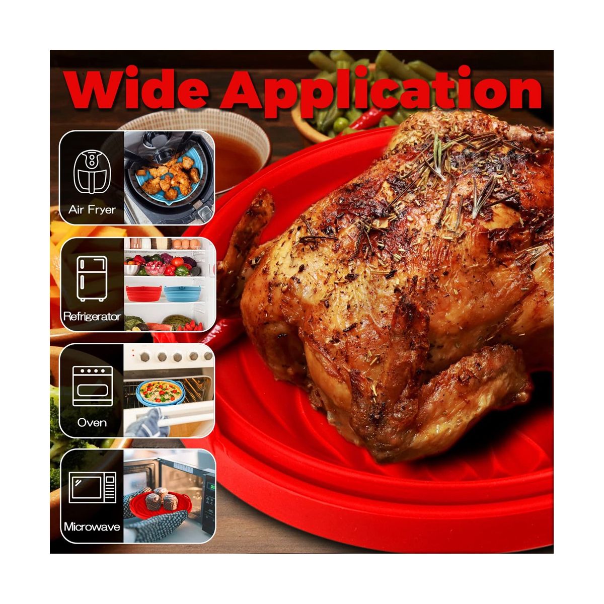Foldable Silicone Air Fryer Liners, Non-Stick Air Fryer
