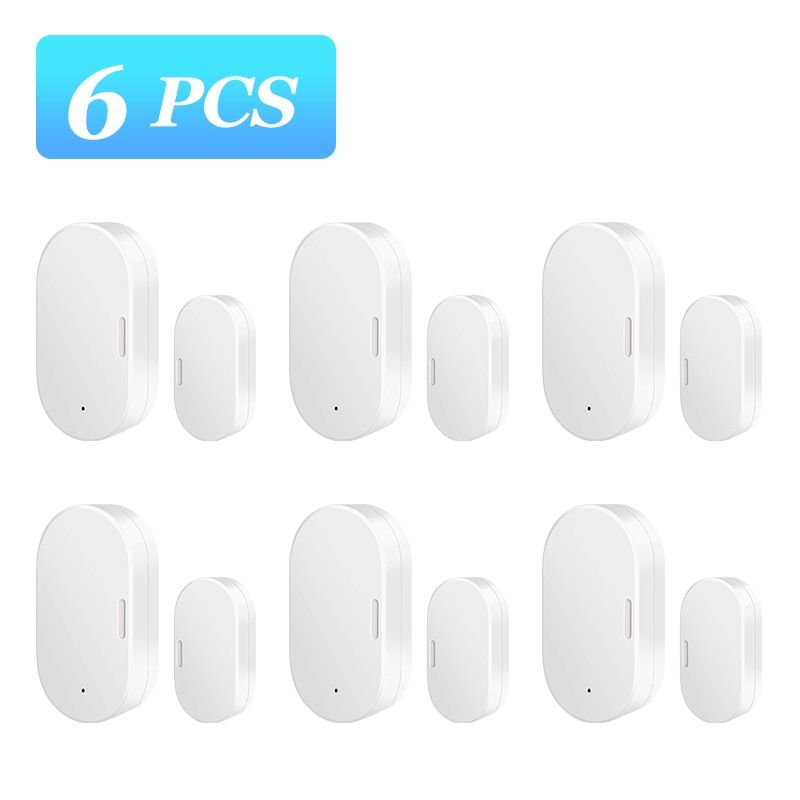 Aubess 6PCS Tuya  3.0 Door Window Sensor Open Entry Smart Home Security Alarm System Compatible With Alexa Google Home