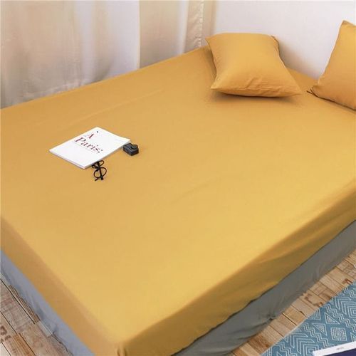 Fitted Sheet Mattress Protector -Mustard Yellow