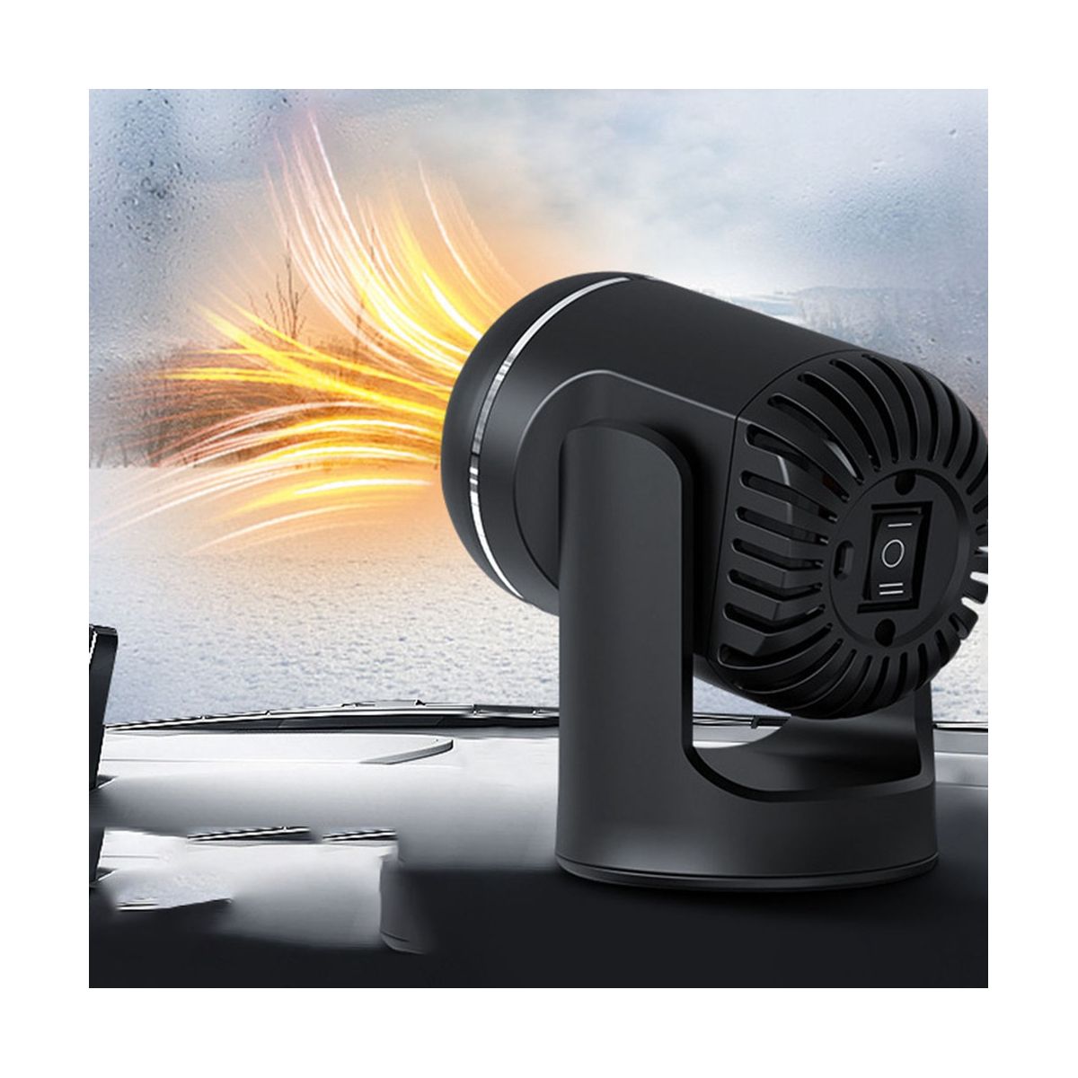 Car Glass Defogger Car Heater Car Defroster 12V Quick Heat Black