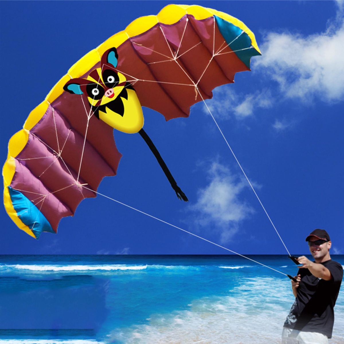 Bat Design Kite Dual Line Flying Kites Beach Kite For Outdoor Hiking
