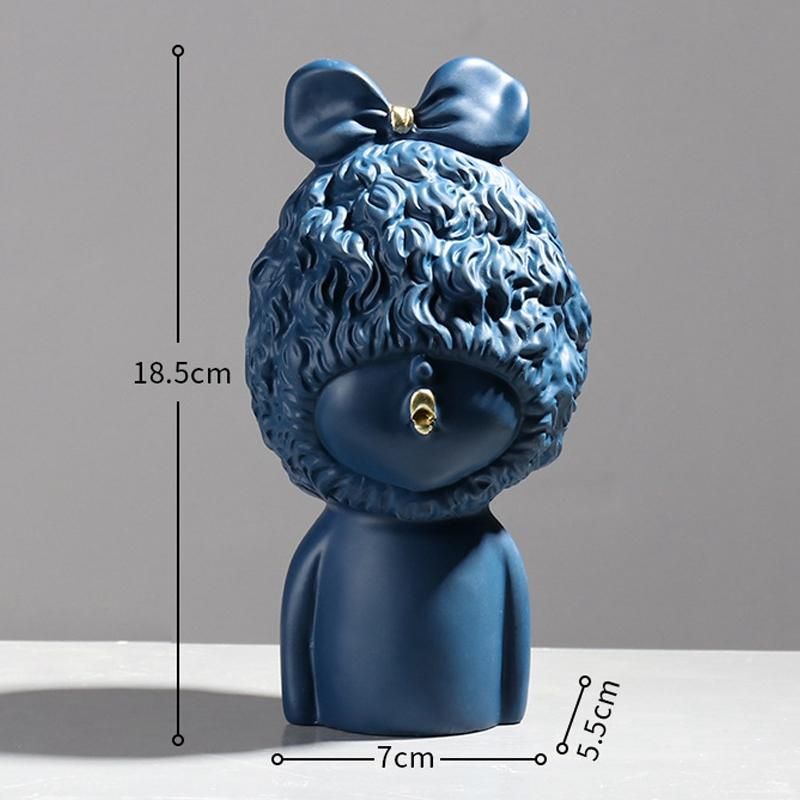 Modern Resin Flower Ornaments Artwork Desktop Blue