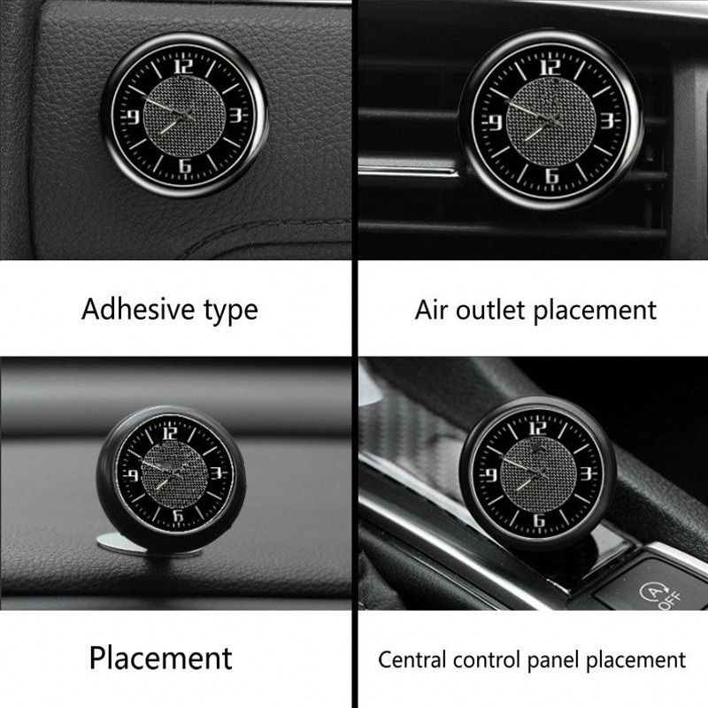 1X For Kia Luminous Car Clock Ornament Auto Decoration Quartz Watch Air Vents Stickers Clip Time Clock Interior Accessories Gift