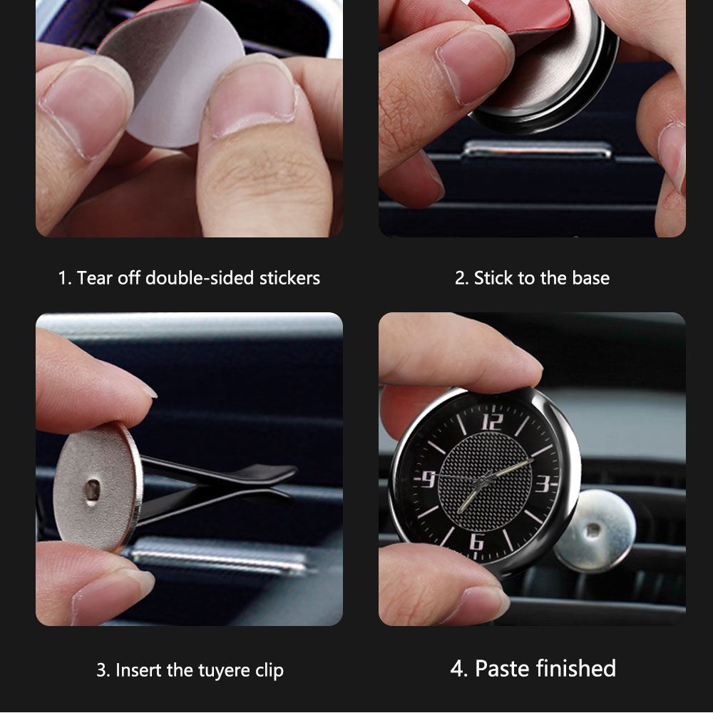 1X For Kia Luminous Car Clock Ornament Auto Decoration Quartz Watch Air Vents Stickers Clip Time Clock Interior Accessories Gift