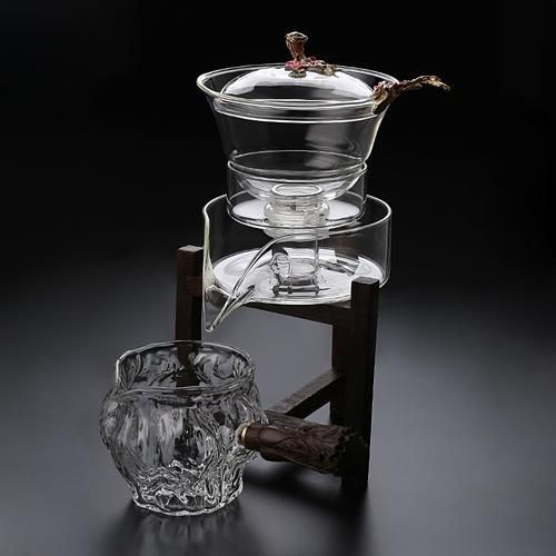 Heat Resistant Glass Tea Set Magnetic Water Diversion Rotating Cover Bowl Semi Automatic Tea Maker Lazy Teapot Kungfu Tea Set