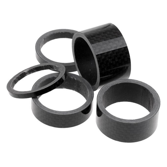 5pcs Bike Bicycle Headset Stem Full Carbon Fiber Spacer Set 1 18 28