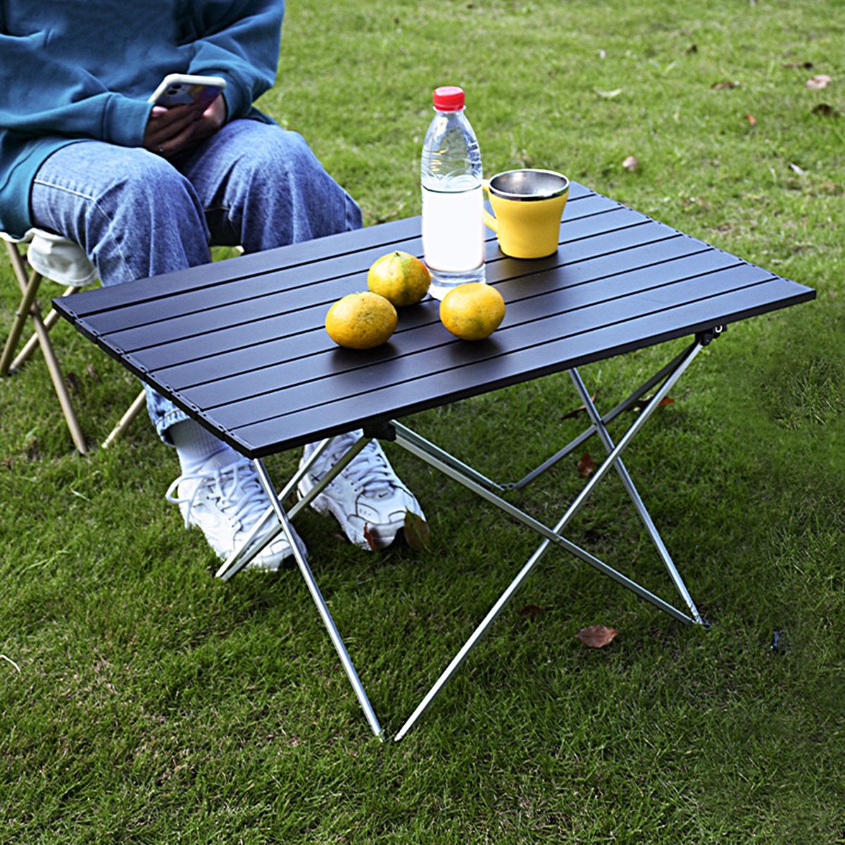 Collapsible Table High Hardness Aluminum Alloy Collapsible Table Black