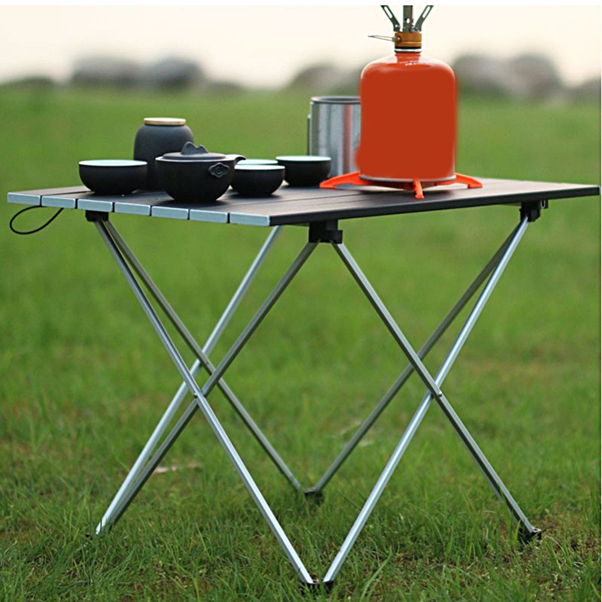 Collapsible Table High Hardness Aluminum Alloy Collapsible Table Black