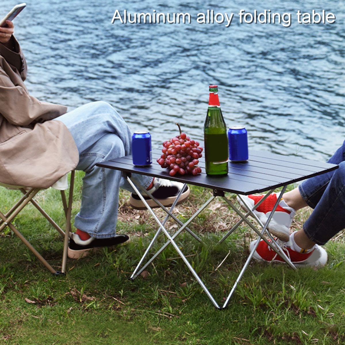 Collapsible Table High Hardness Aluminum Alloy Collapsible Table Black