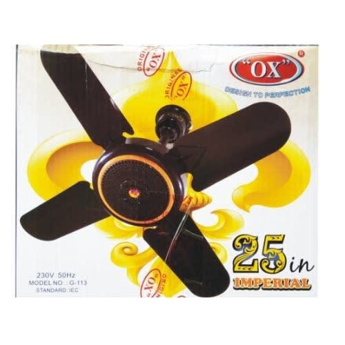 Ox Ceiling Fan - 25" - 4 Short Blades
