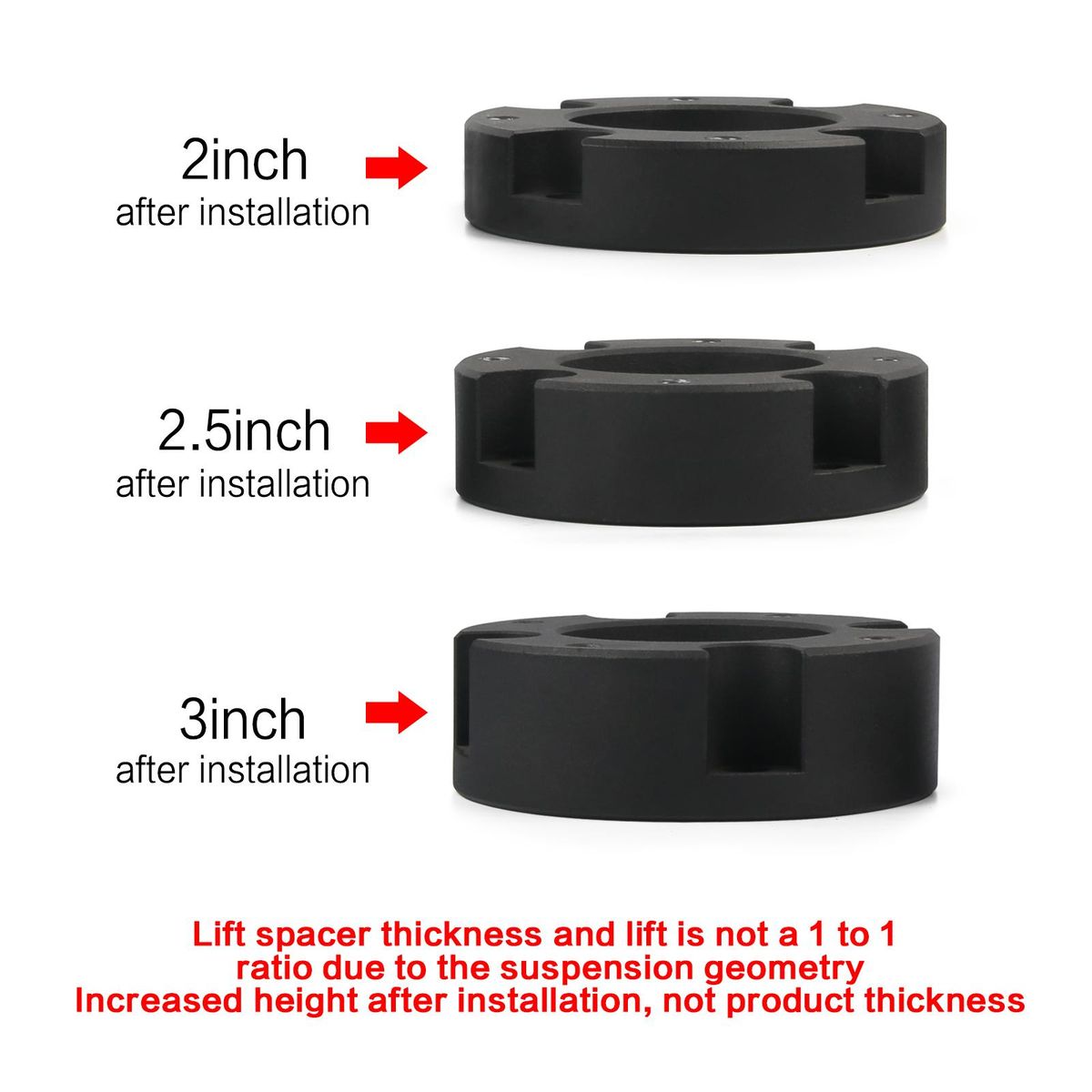 2pcs Car Front Leveling Lift Kit Metal Black for Toyota Tacoma 1995-2004 4Runner 1995 1996 1997 1999 2000 2001 2002 4WD 2WD