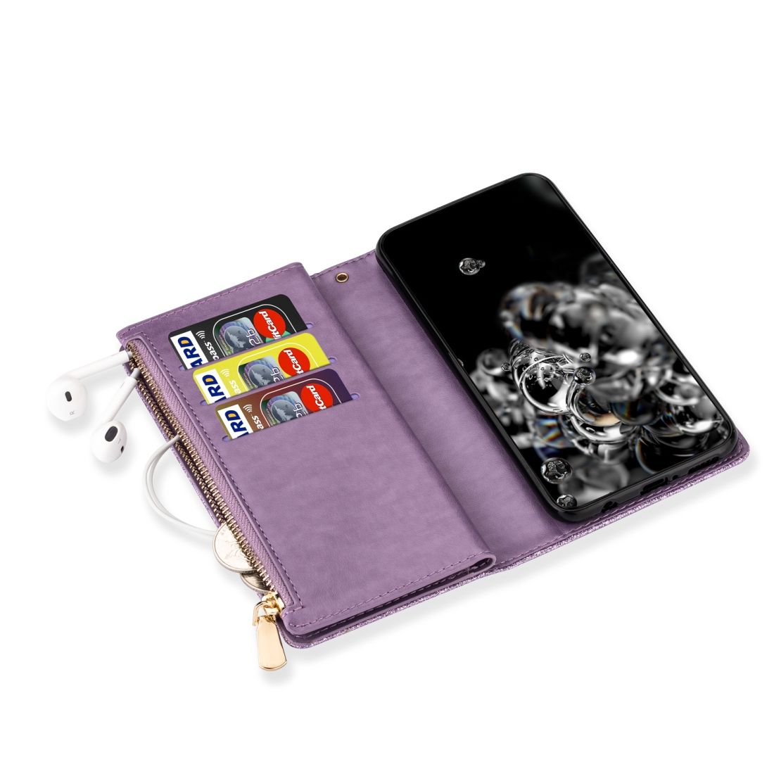 For Huawei Mate 10 Pro Glitter Zipper Leather Case
