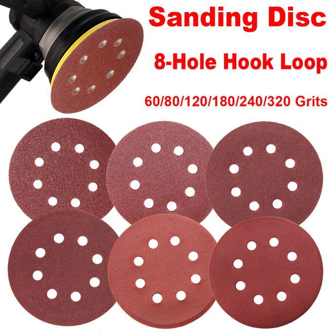 60PCS 5 Inch Sanding Disc Sandpaper 60 80 120 180 240 320 Po
