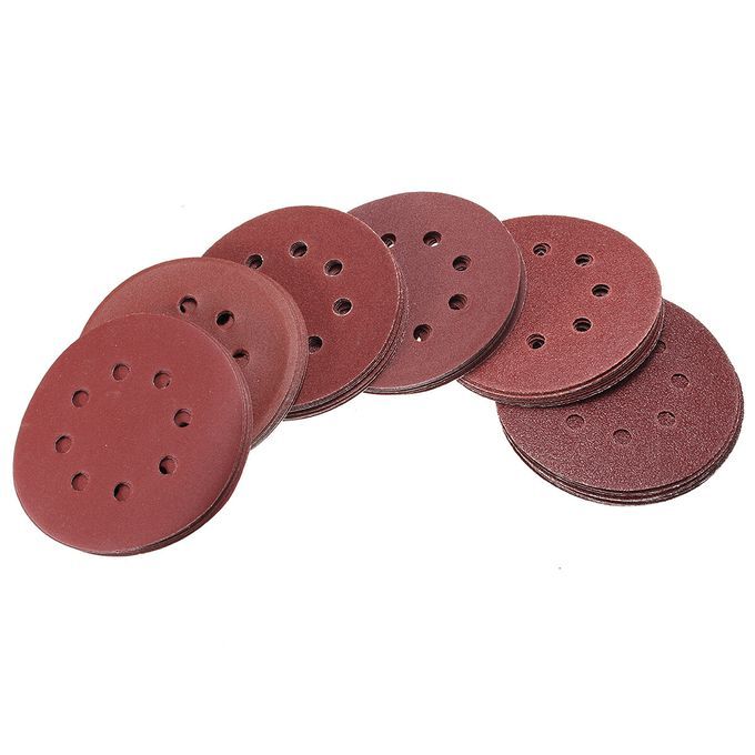 60PCS 5 Inch Sanding Disc Sandpaper 60 80 120 180 240 320 Po