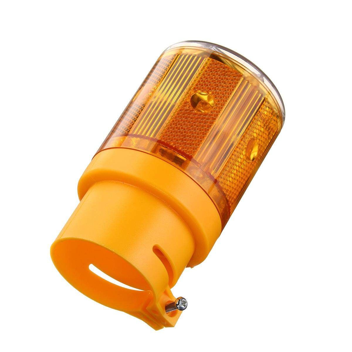 Solar Powered LED Traffic Strobe Warning Lights Flicker Beacon Road Sign Lam Yellow Light