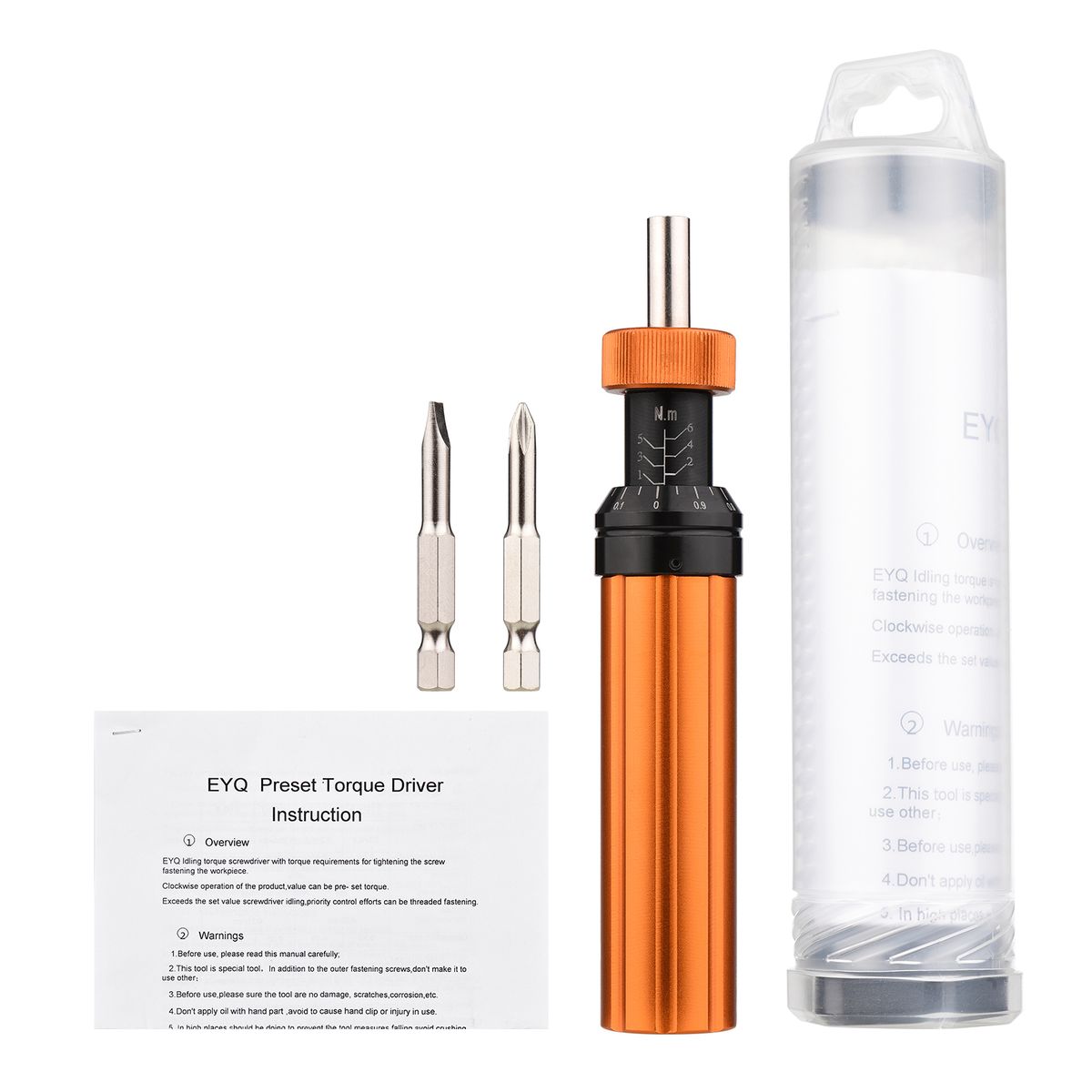 Preset Torque Screwdriver With Slotted/ Cross Screwdriver