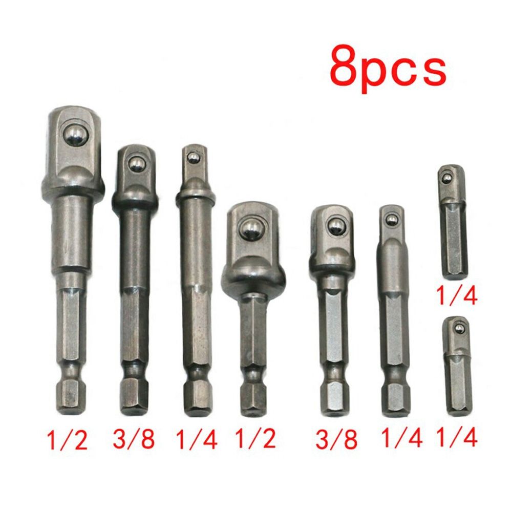 8 Pcs Socket Adapter Set Impact Driver Power Bits Extension