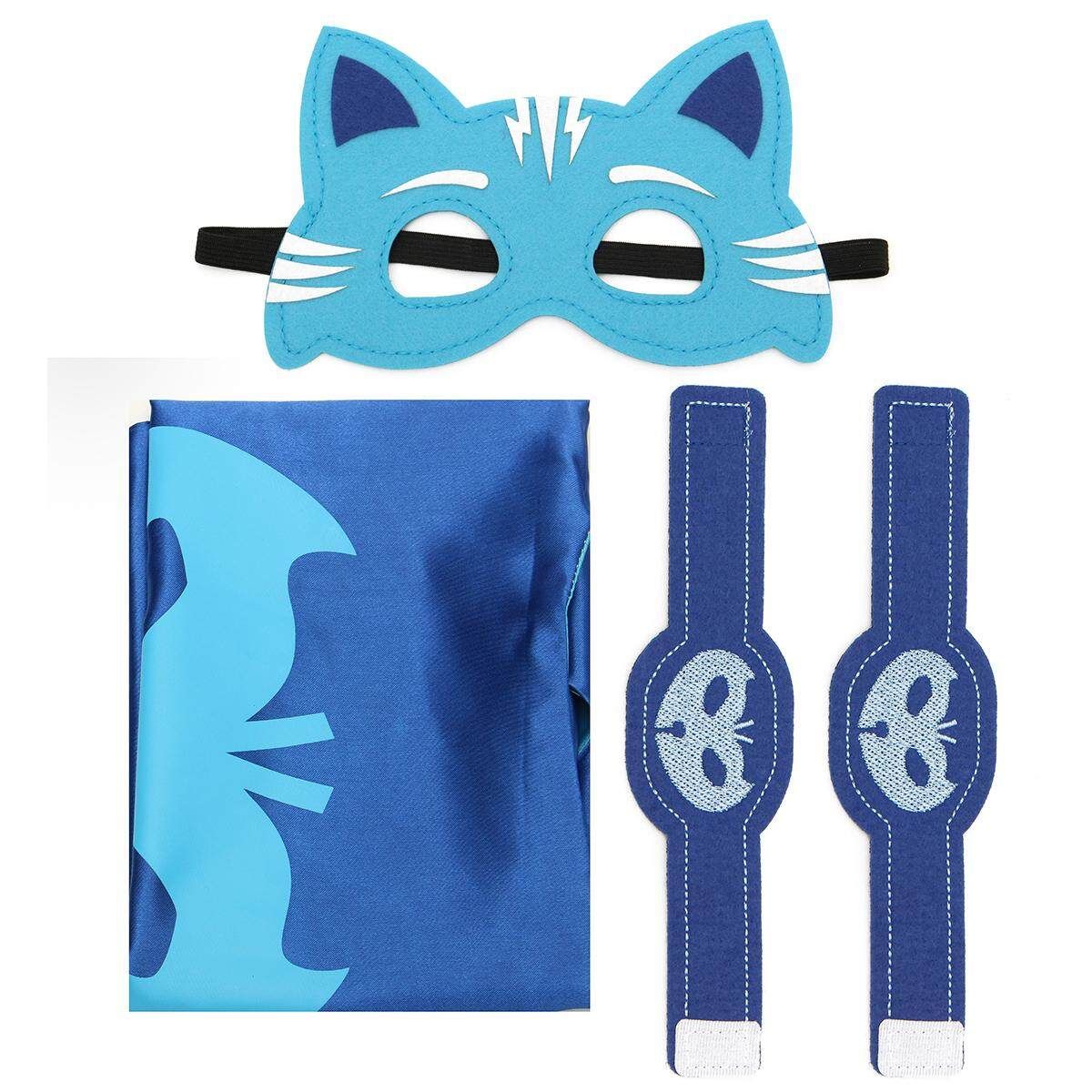 Halloween Kids Children Fancy Dress Cape Set Costume Cloak For Superhero Blue