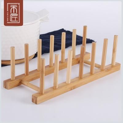 Kitchen Drainer RaDish Pot Lid Bamboo RaDishes Plate Drying Drainer Storage Sh Pan Cover Stand Kitchen Organizer Holder