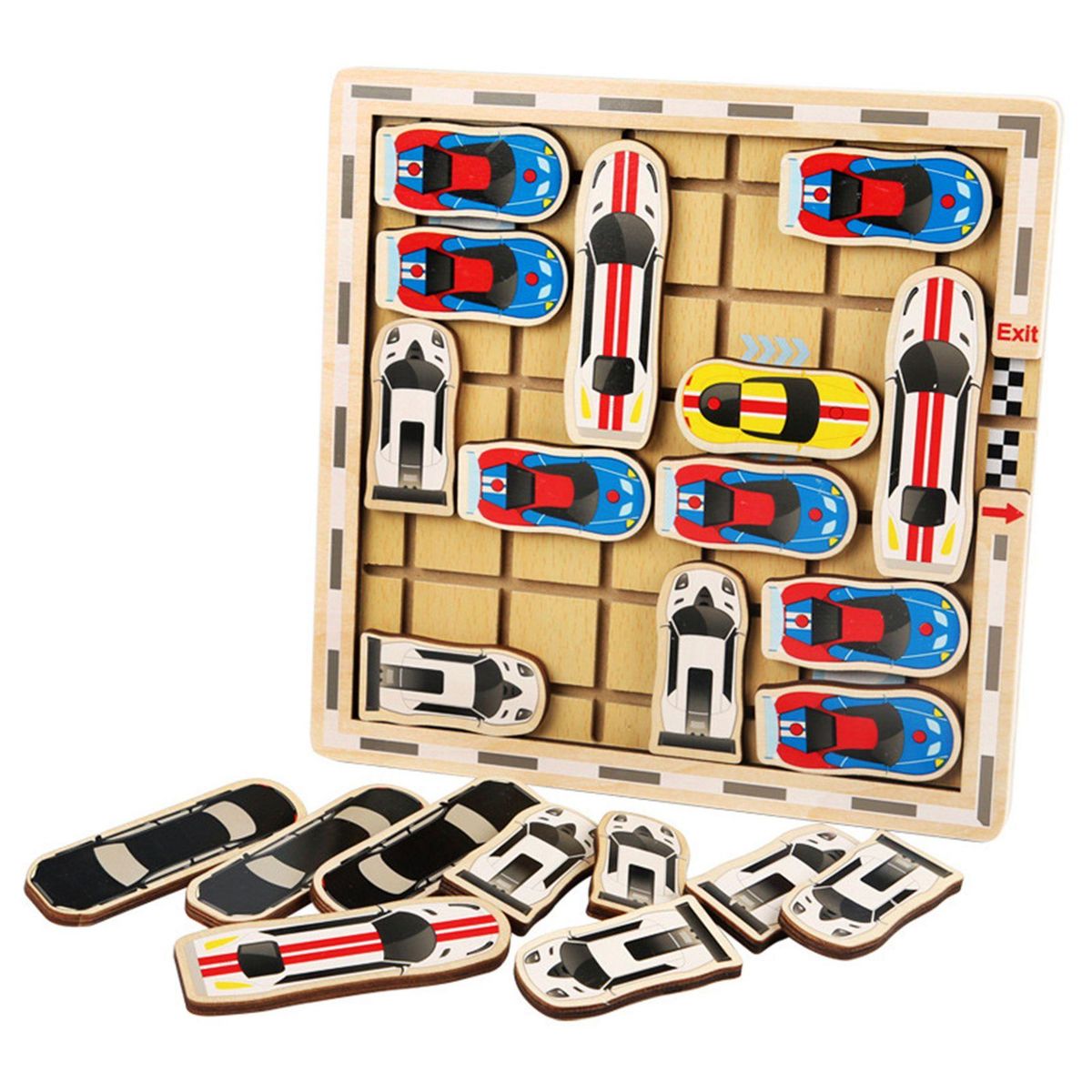 Funny Move Car Table Board Game Wooden Toys Educational