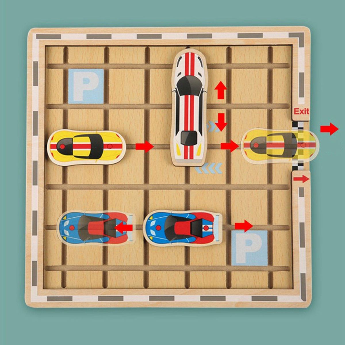 Funny Move Car Table Board Game Wooden Toys Educational