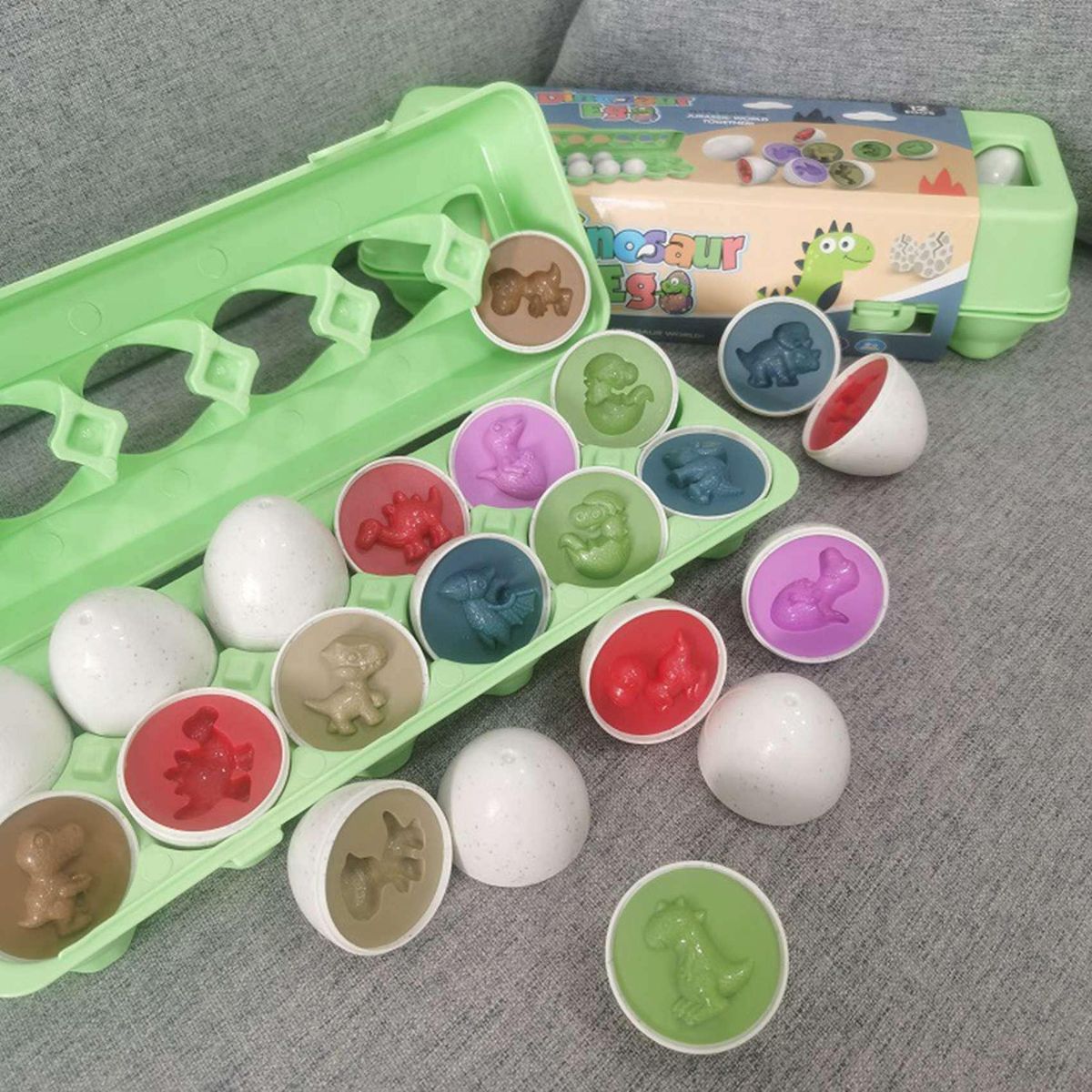 12Pcs Easter Dinosaur Eggs Sensory Eay Learning Fine