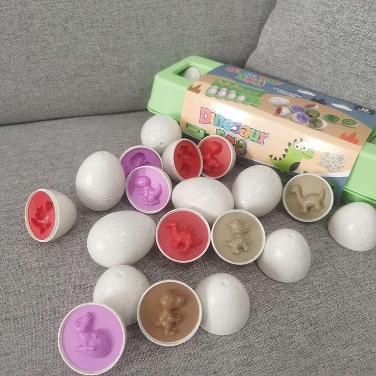 12Pcs Easter Dinosaur Eggs Sensory Eay Learning Fine