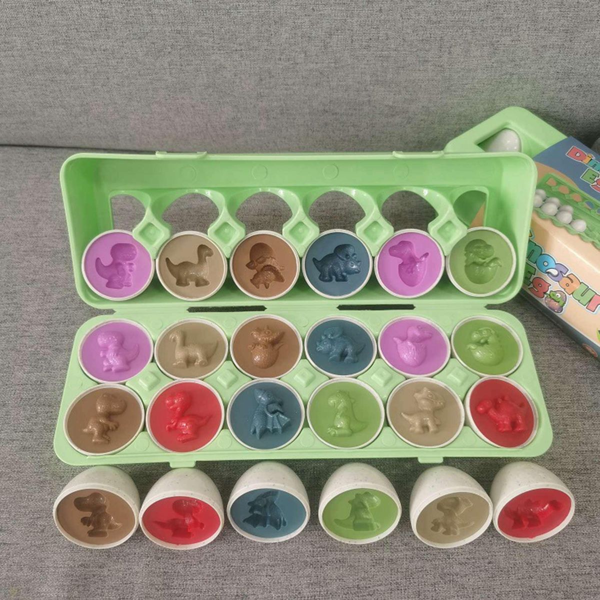 12Pcs Easter Dinosaur Eggs Sensory Eay Learning Fine