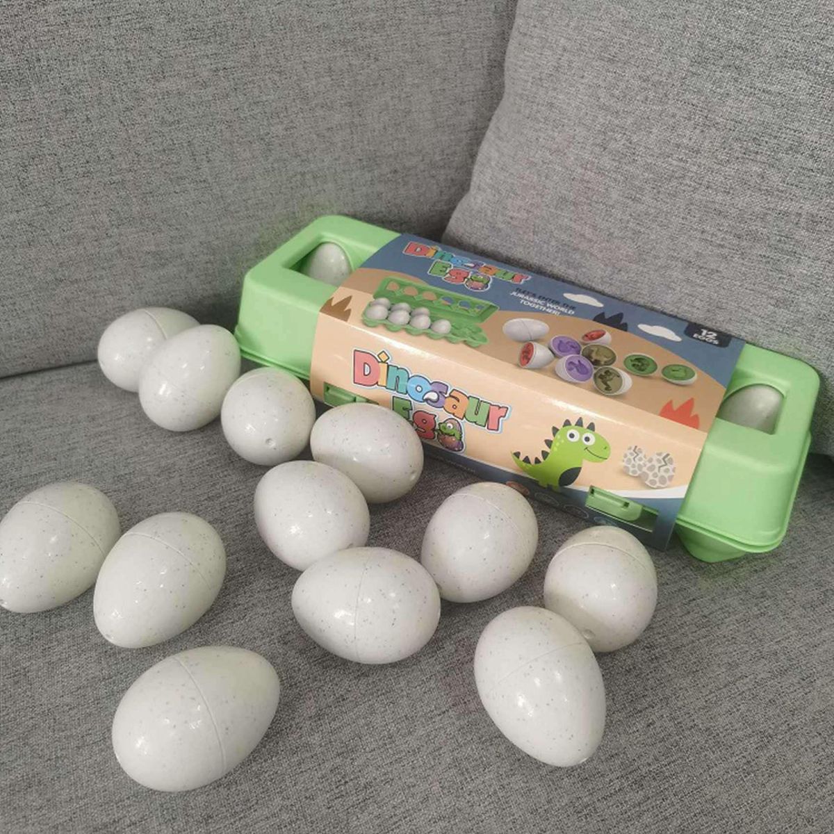 12Pcs Easter Dinosaur Eggs Sensory Eay Learning Fine