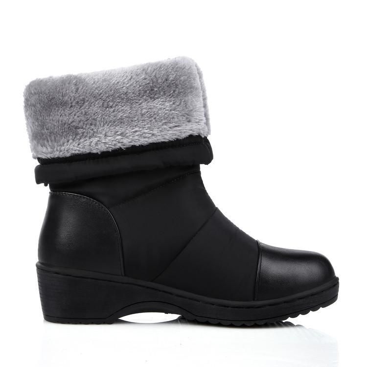 Warm Wedge Heel Ankle Boots For Woman Winter Shoes