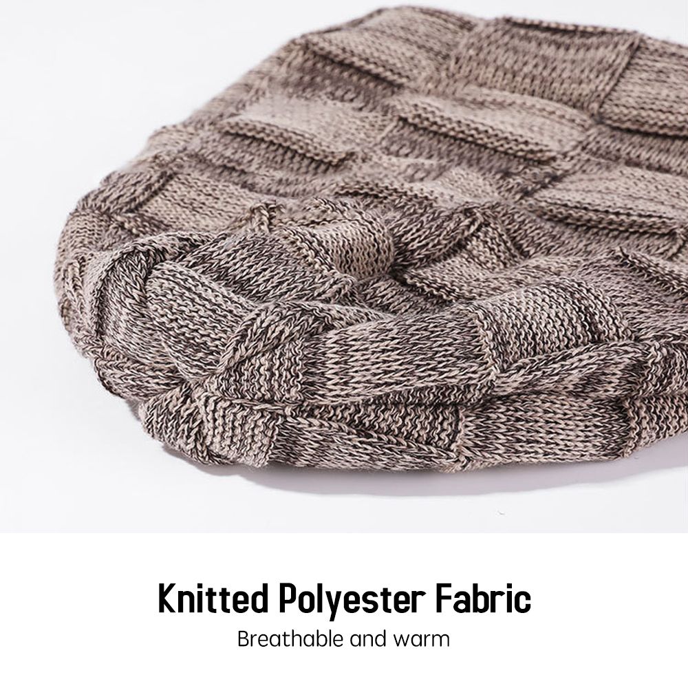 Winter Knitted Beanie Hat And Scarf Gloves Set Thick Fleece