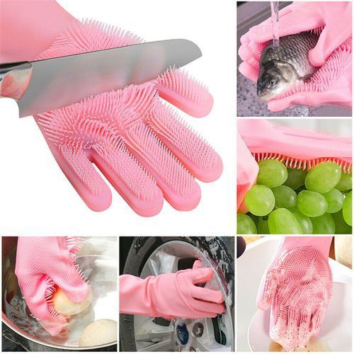 1Pair Magic Silicone Dishwashing Scrubber Rubber