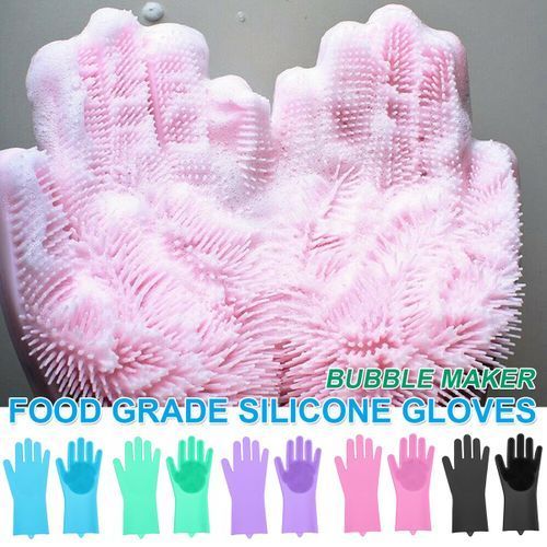 1Pair Magic Silicone Dishwashing Scrubber Rubber