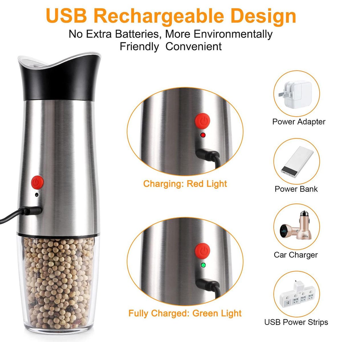 Electric Stanless Steel Spice Pepper Mill Kitchen tools