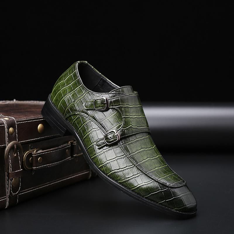 1jh511-lvse Classic Crocodile Pattern Business Flat Shoes Men