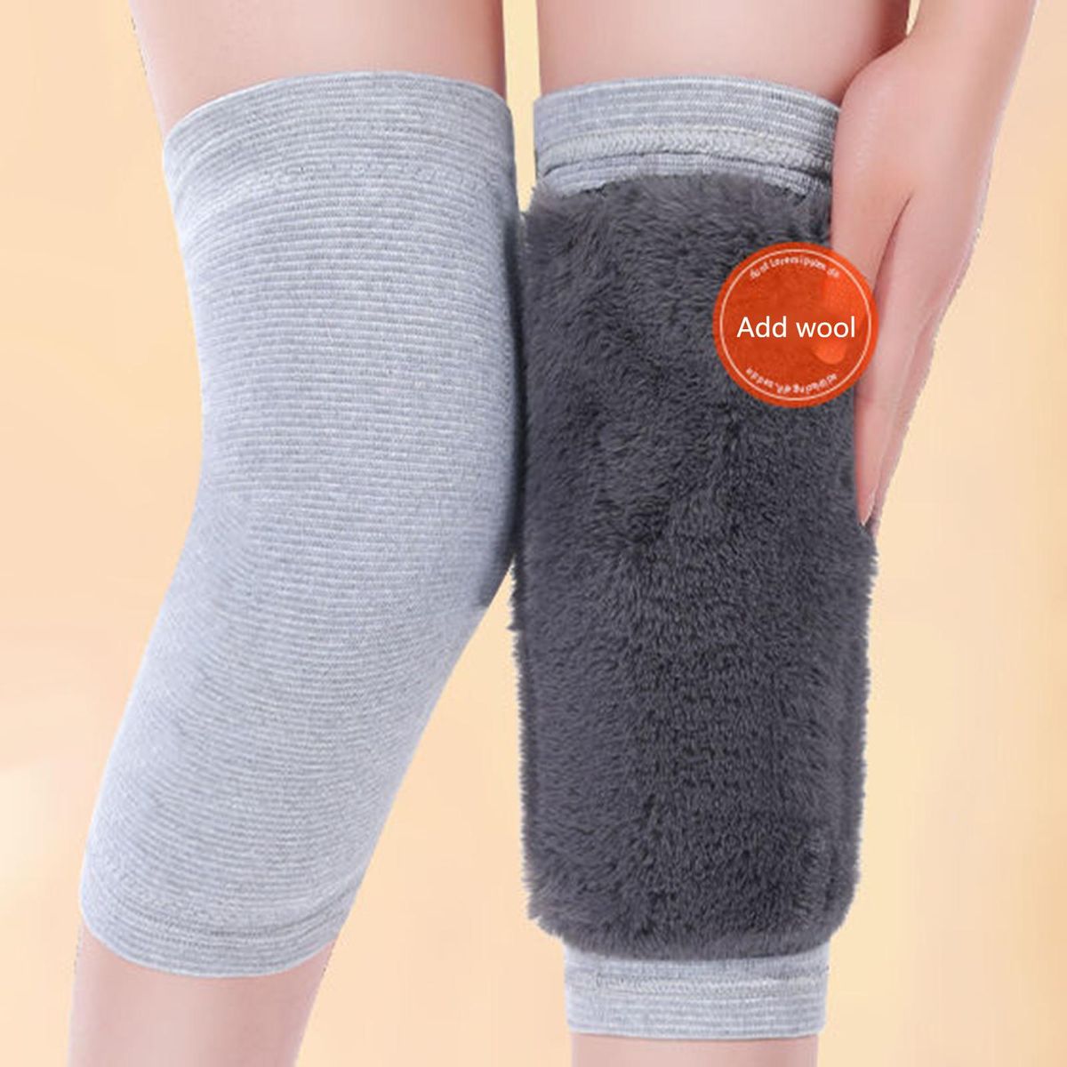 1 Pair Knee Warmers Knee Pad Warm Leg Protectors Grey