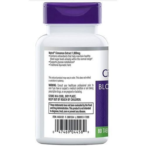 Cinnamon 1000 Mg Blood Sugar Balance 80 Tablets
