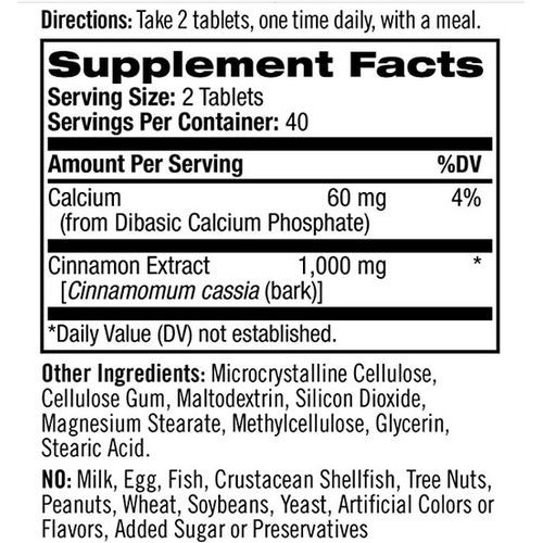Cinnamon 1000 Mg Blood Sugar Balance 80 Tablets