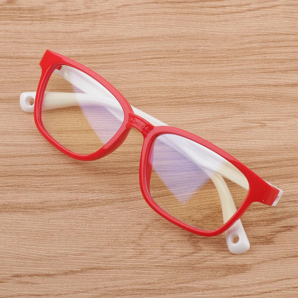 2x Kids Eye Glasses Anti Eyestrain Silicone Frame Children