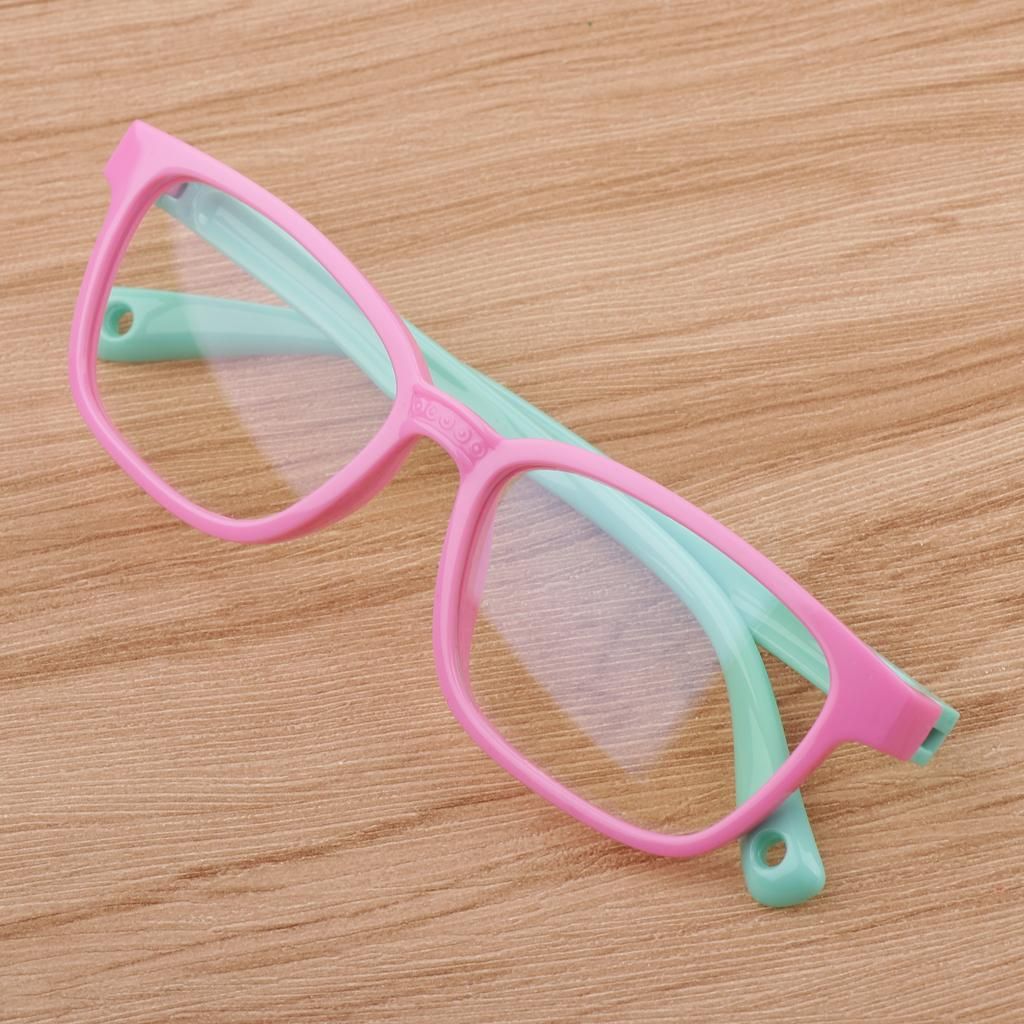 2x Kids Eye Glasses Anti Eyestrain Silicone Frame Children