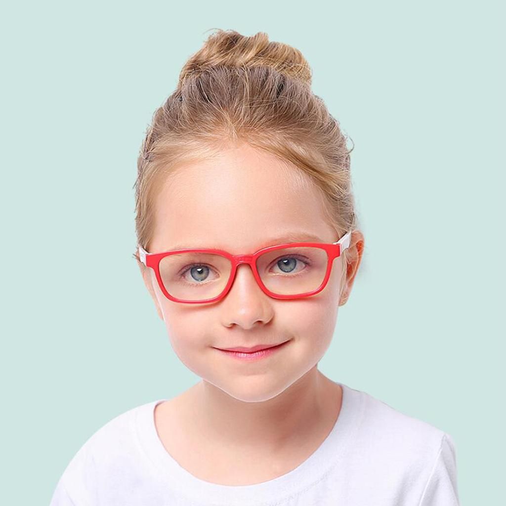 2x Kids Eye Glasses Anti Eyestrain Silicone Frame Children