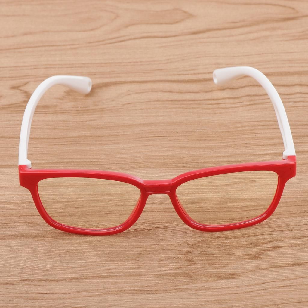 2x Kids Eye Glasses Anti Eyestrain Silicone Frame Children