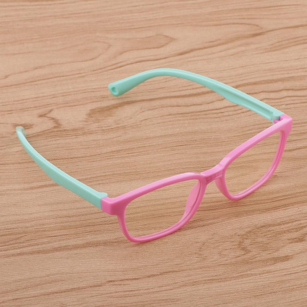 2x Kids Eye Glasses Anti Eyestrain Silicone Frame Children