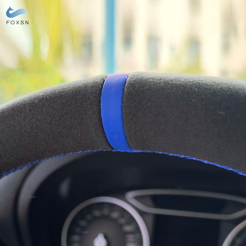 Car Steering Wheel Cover Suede Leather Trim For Mercedes Benz A45 E63 AMG GT C190 R190 W177 W205 W213 X253 GLE 53 W167 S 65 W222
