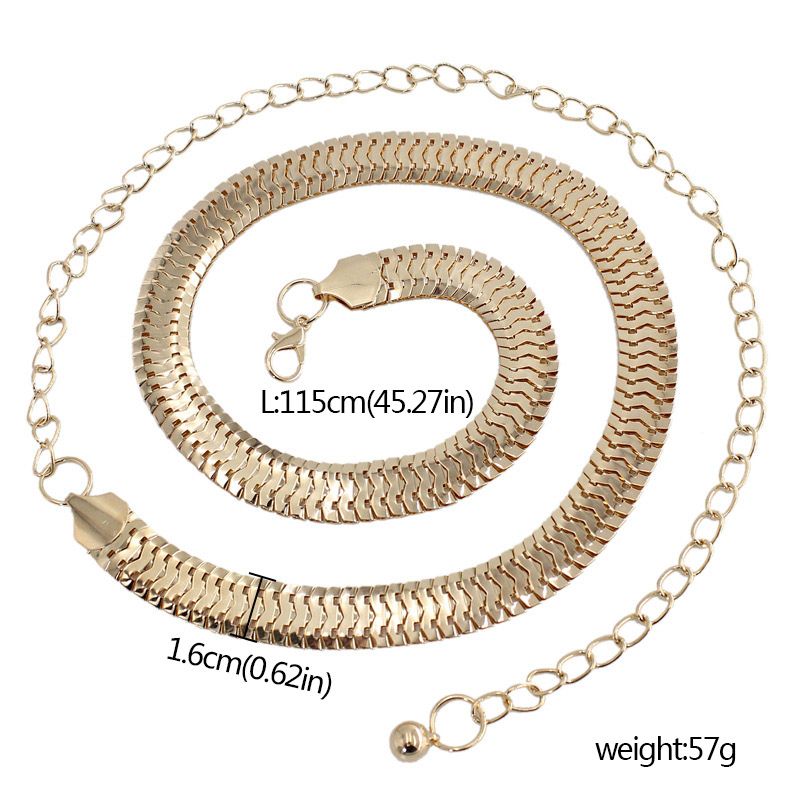 Fashion Simple Chain Belt Women Lady High Waist Gold Belts Waistband For Party Jewelry Dress Metal Chain Belt(#black Style 3)