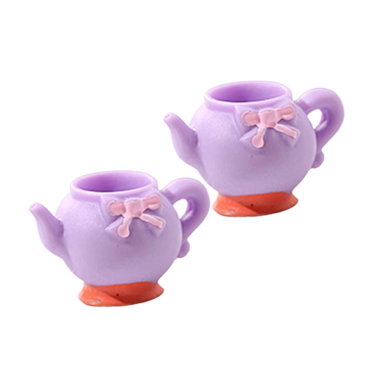 2Pcs Resin Teapots DIY Materials Teapots Ornament Purple