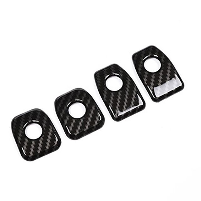 Carbon Fiber Interior Door Lock Pin Knob Ring Sticker Trim