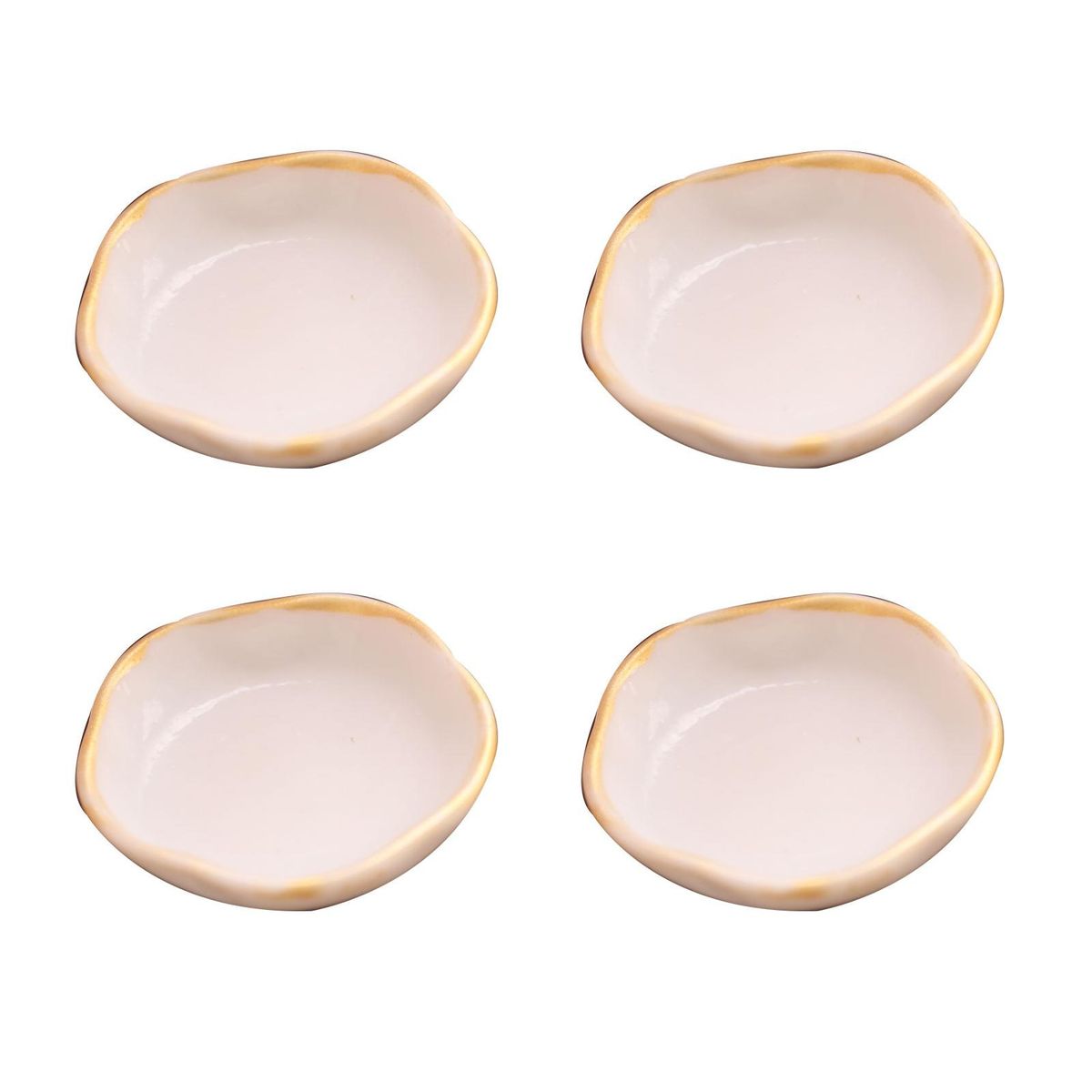 4Pcs Dollhouse Cutlery Golden Edge Mini Cutlery Models
